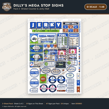 Alpine Railworks 30586O O Scale Roadside Signs - Travel Center