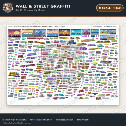 Alpine Railworks 30535N N Scale Wall & Street Graffiti Cut-Outs