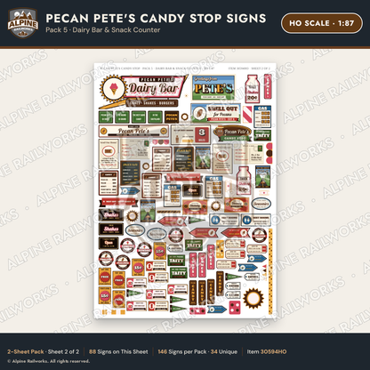 Alpine Railworks 30594HO HO Scale Roadside Signs - Pecan Candy Stop