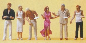 Preiser 10440 HO Scale Wedding Participants -- Guests at Buffet