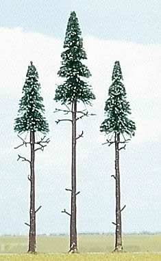 Busch 6118 A Scale Pine Trees -- 5-1/8 x 6-11/16"  13 - 17cm pkg(3)