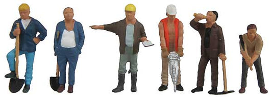 Walthers SceneMaster 949-6022 HO Scale Construction Workers pkg(6) - Set #1