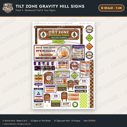 Alpine Railworks 30782O O Scale Roadside Signs - Mystery Spot