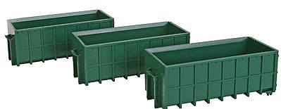 Walthers SceneMaster 949-4100 HO Scale Large Dumpsters - Assembled -- Green (3)