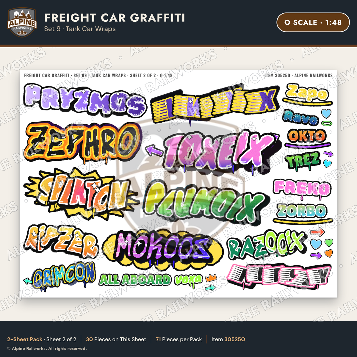 Alpine Railworks 30525O O Scale Freight Car Graffiti Cut-Outs