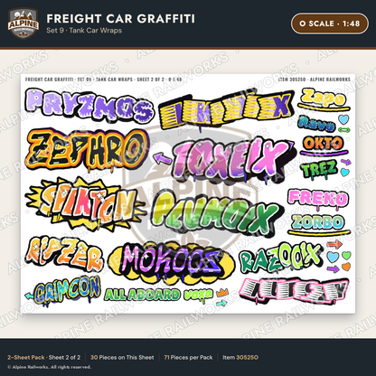 Alpine Railworks 30525O O Scale Freight Car Graffiti Cut-Outs