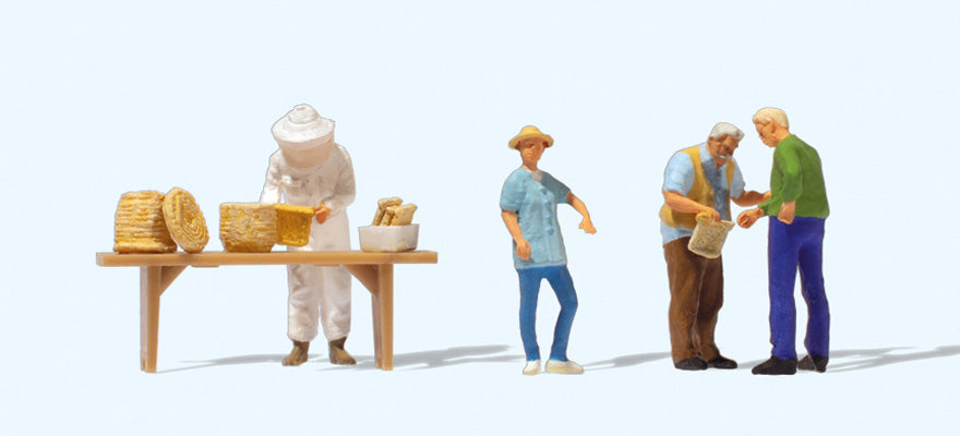 Preiser 10753 HO Scale At the Beekeeper's Figure Set