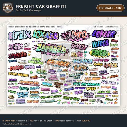 Alpine Railworks 30525HO HO Scale Freight Car Graffiti Cut-Outs