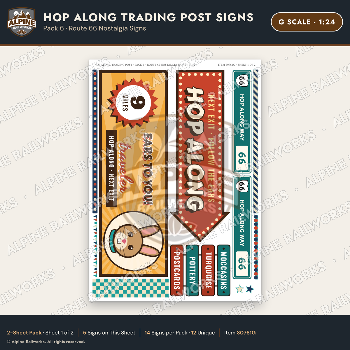 Alpine Railworks 30761G G Scale Roadside Signs - Trading Post