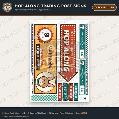 Alpine Railworks 30761G G Scale Roadside Signs - Trading Post