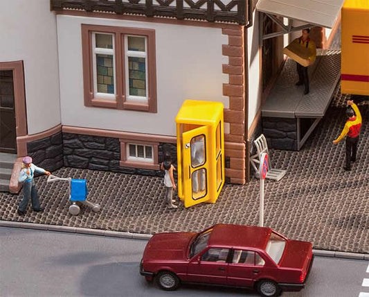 Faller 180955 HO Scale German Post Office Telephone Booth -- Assembled
