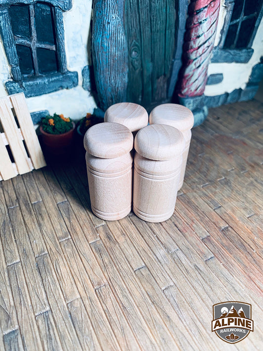 Alpine Railworks 1043 G Scale Unpainted Milk Cans (4)