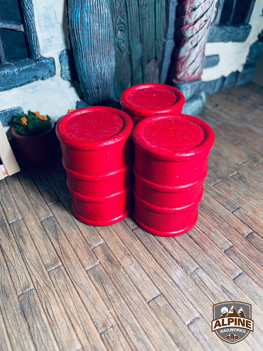 Alpine Railworks 1096 G Scale Oil Barrels, Red (3)