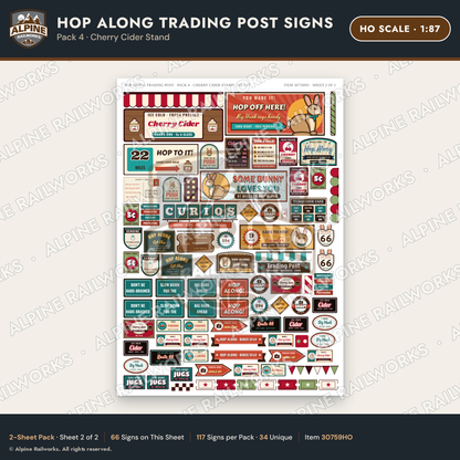 Alpine Railworks 30759HO HO Scale Roadside Signs - Trading Post