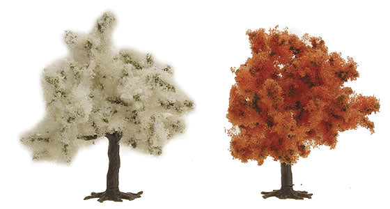 Busch 6843 HO Scale Trees -- Red Tree - 75mm - Package of 2