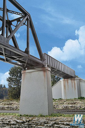 Walthers Cornerstone 933-4550 HO Single-Track Bridge Concrete Piers (2) Kit