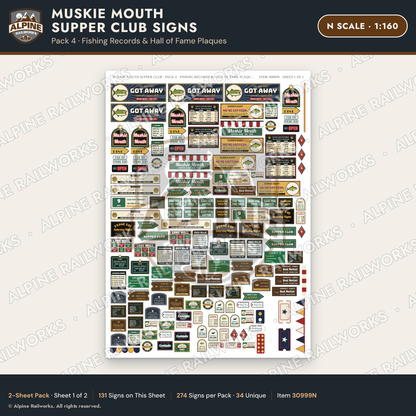 Alpine Railworks 30999N N Scale Roadside Attraction Signs - Giant Fish