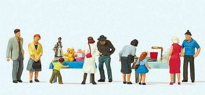 Preiser 10595 HO Scale Pedestrians -- Flea Market pkg(9)