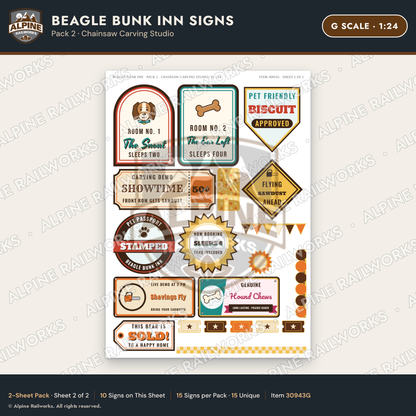 Alpine Railworks 30943G G Scale Roadside Signs - Dog-Shaped Inn
