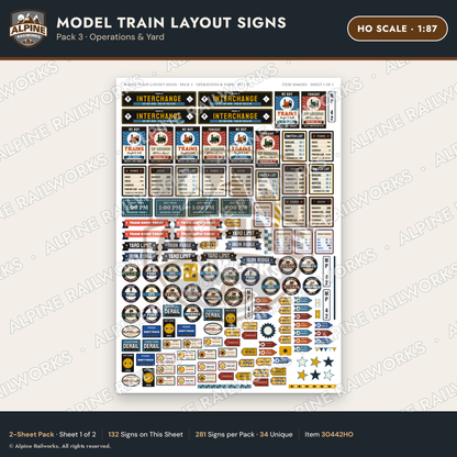 Alpine Railworks 30442HO HO Scale Model Train Layout Signs