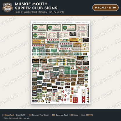 Alpine Railworks 30997N N Scale Roadside Attraction Signs - Giant Fish
