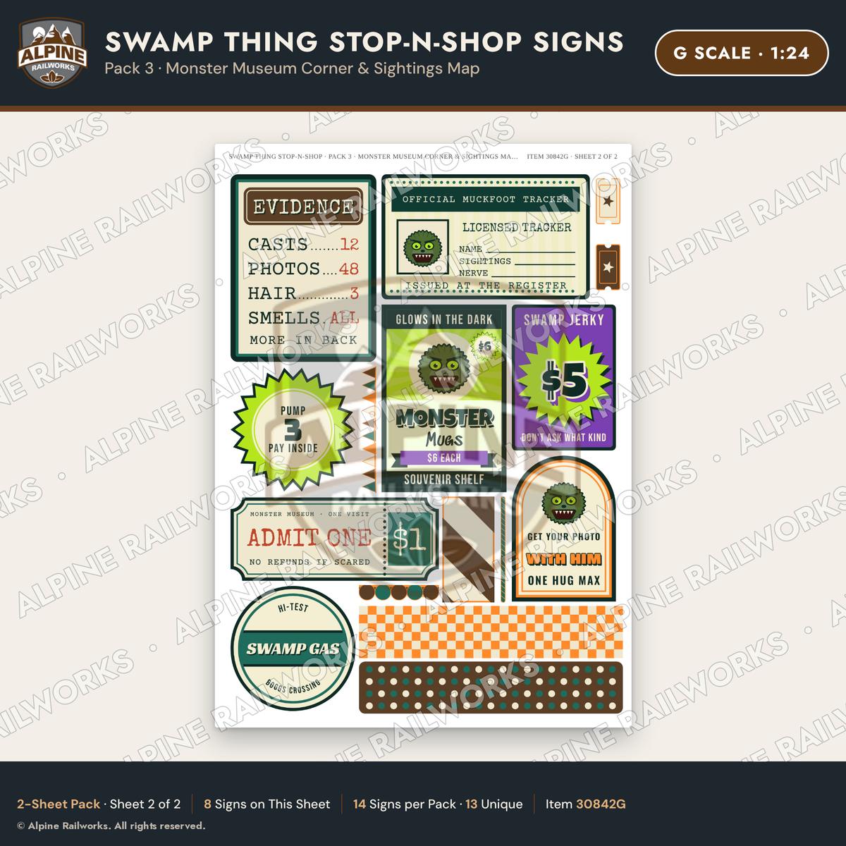 Alpine Railworks 30842G G Scale Roadside Signs - Swamp Monster Store