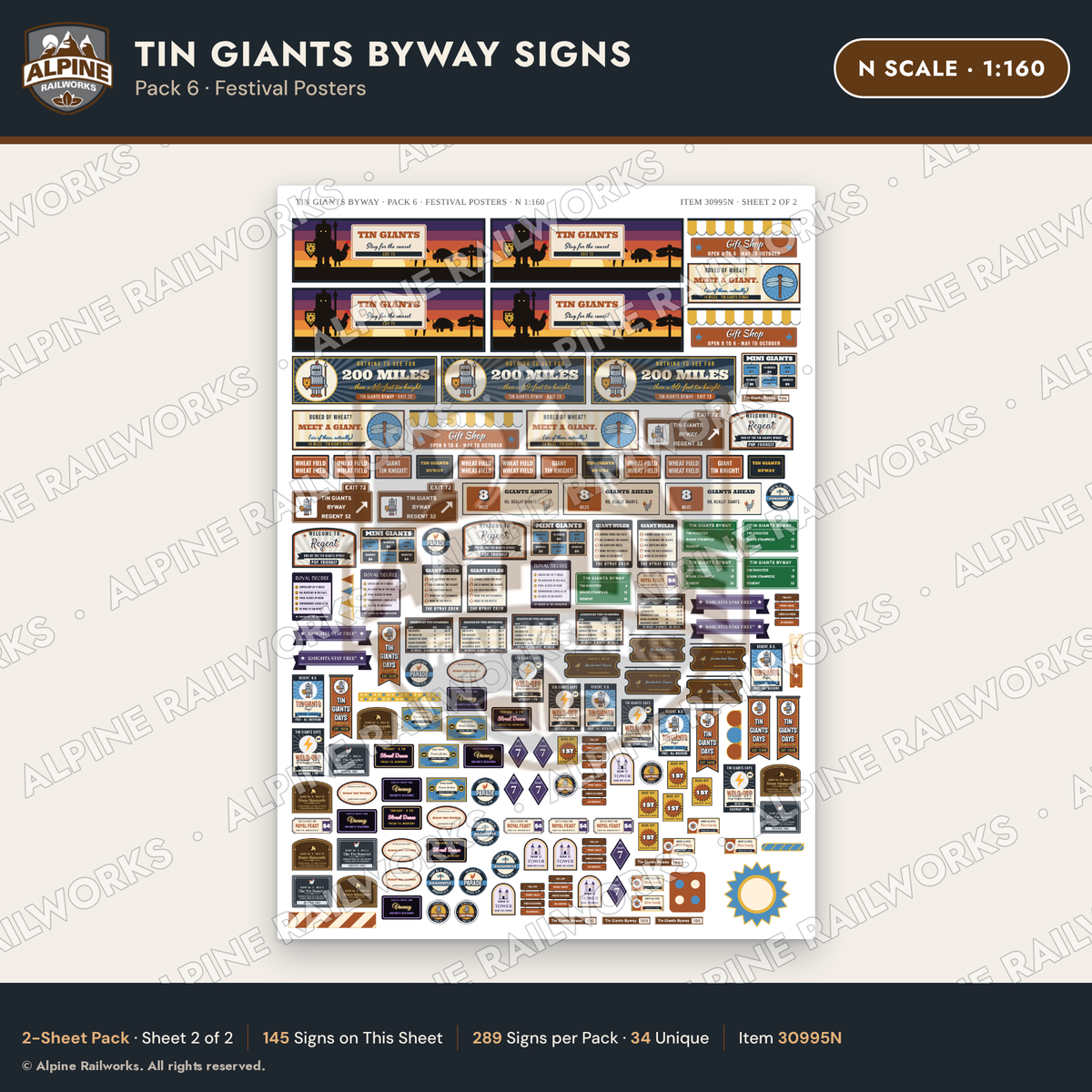 Alpine Railworks 30995N N Scale Roadside Signs - Scrap Metal Giants