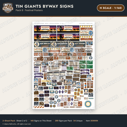 Alpine Railworks 30995N N Scale Roadside Signs - Scrap Metal Giants
