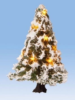 Noch 22110 All Scale Snow-Covered Christmas Tree with 10 LEDs -- 2" 5cm Tall