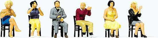 Preiser 10624 HO Scale Sports & Recreation Seated Spectators Clapping