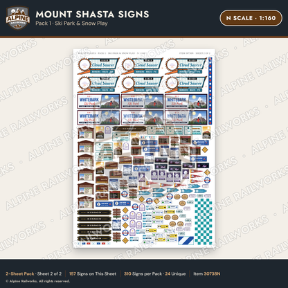 Alpine Railworks 30738N N Scale Tourist Signs - Mount Shasta