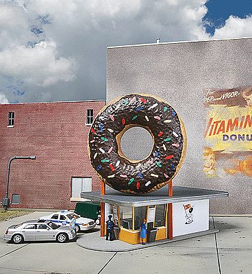 Walthers Cornerstone 933-3768 HO Scale Hole-In-One Donut Shop -- Kit
