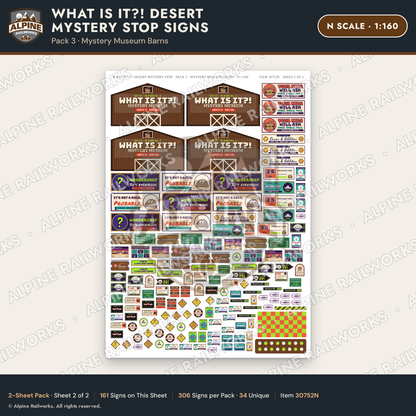 Alpine Railworks 30752N N Scale Roadside Signs - Desert Mystery Stop