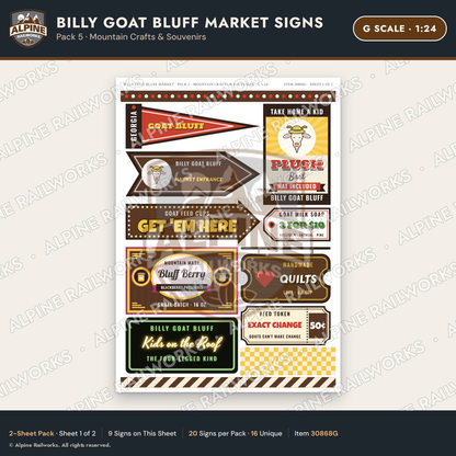 Alpine Railworks 30868G G Scale Roadside Signs - Goats on the Roof