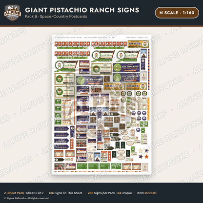 Alpine Railworks 30983N N Scale Roadside Signs - Giant Pistachio