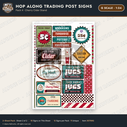 Alpine Railworks 30759G G Scale Roadside Signs - Trading Post