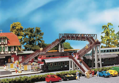 Faller 120179 HO Scale 4-Track Concrete Footbridge -- 13-1/8" 33 x 19.5cm