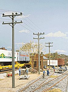 Walthers SceneMaster 949-4120 HO Scale Electric Utility Pole Set -- Kit pkg(24)