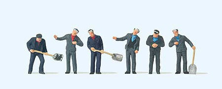 Preiser 10788 HO Scale Steam Locomotive Engineers and Firemen -- pkg(6)