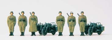 Preiser 16571 HO Scale Former German Army WWII Motorcycle Troops (Plastic Kit)