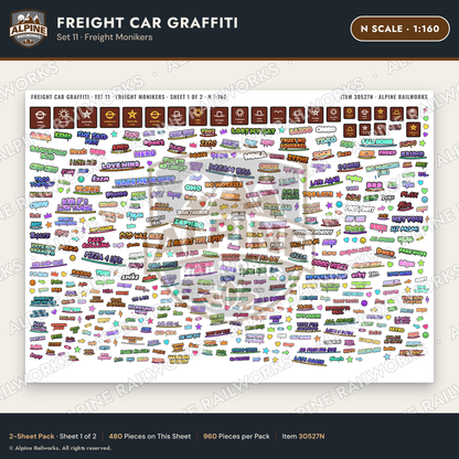 Alpine Railworks 30527N N Scale Freight Car Graffiti Cut-Outs