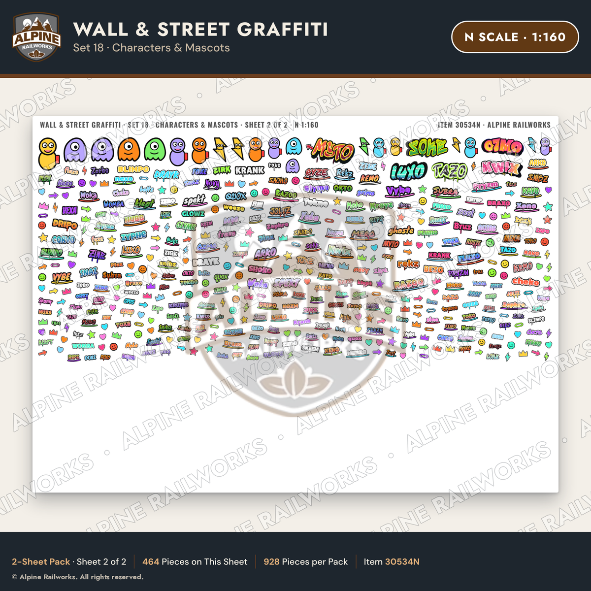 Alpine Railworks 30534N N Scale Wall & Street Graffiti Cut-Outs