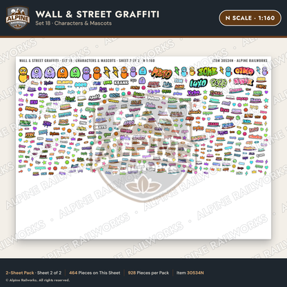 Alpine Railworks 30534N N Scale Wall & Street Graffiti Cut-Outs