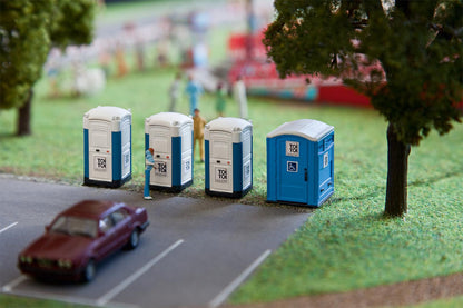 Faller 180543 HO Scale Toi Toi Portable Toilets, 4-Pack Kit