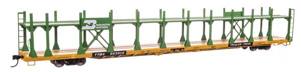 Walthers Mainline 910-8031 HO Scale 89' Flatcar Auto Rack BN #963912