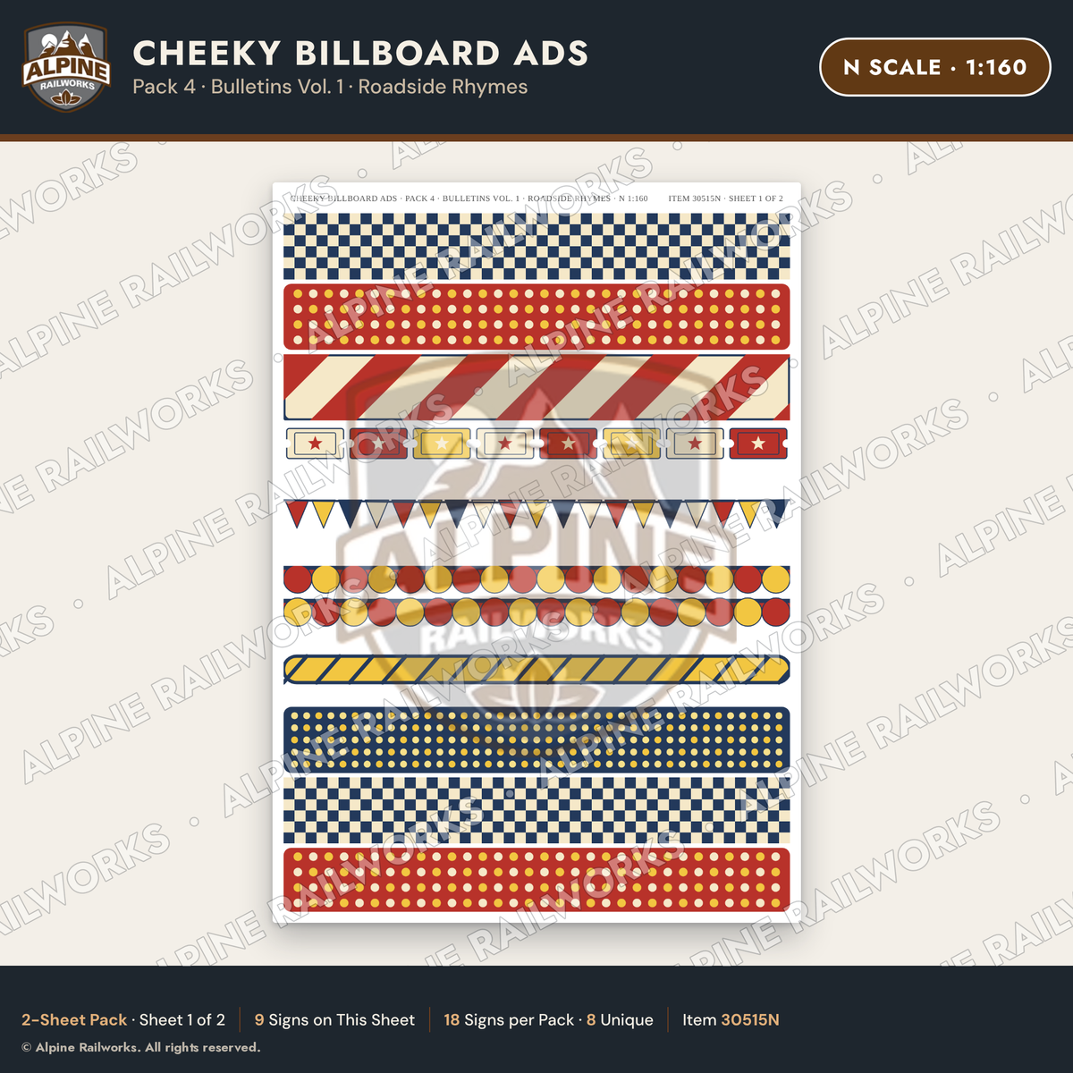 Alpine Railworks 30515N N Scale Cheeky Billboard Ads