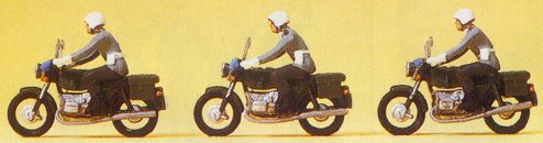 Preiser 16833 HO Scale German Army (BW) Military Police on Motorcycles pkg(3)