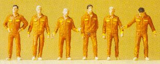 Preiser 74009 1/100 Scale People Working - 1:100 Scale -- Mechanics (6)
