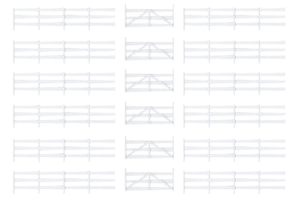 Faller 180416 HO Scale White Paddock Fence, 1341 mm Model Kit