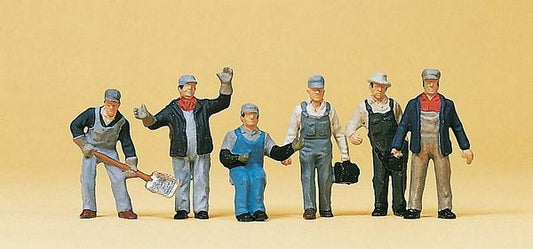 Preiser 10453 HO Scale United States Railroad Transition-Era Train Crew (6)